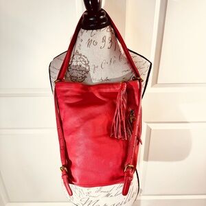 HOBO Blaze Bucket Coral Leather Backpack